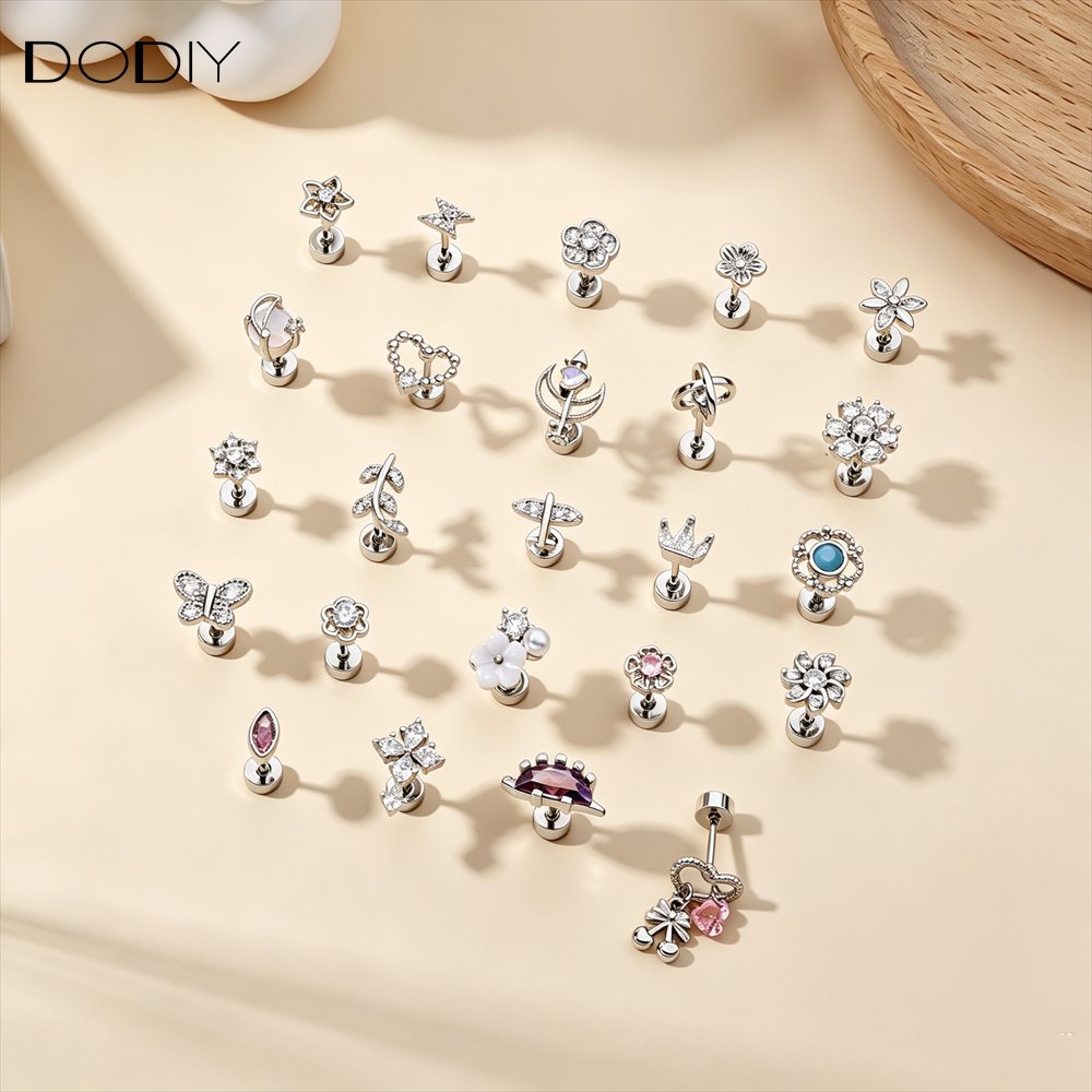 Fashion jewelry Brass Floral Zircon Stud Earrings