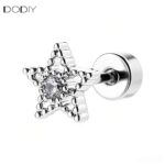 Fashion jewelry Brass zircon Five-pointed star women earrings