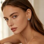 Fashion jewelry Brass Turquoise flower stud earrings