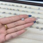 Fashion jewelry Brass Floral Zircon Stud Earrings