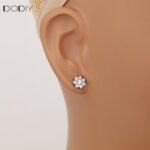 Fashion jewelry Brass Floral Zircon Stud Earrings