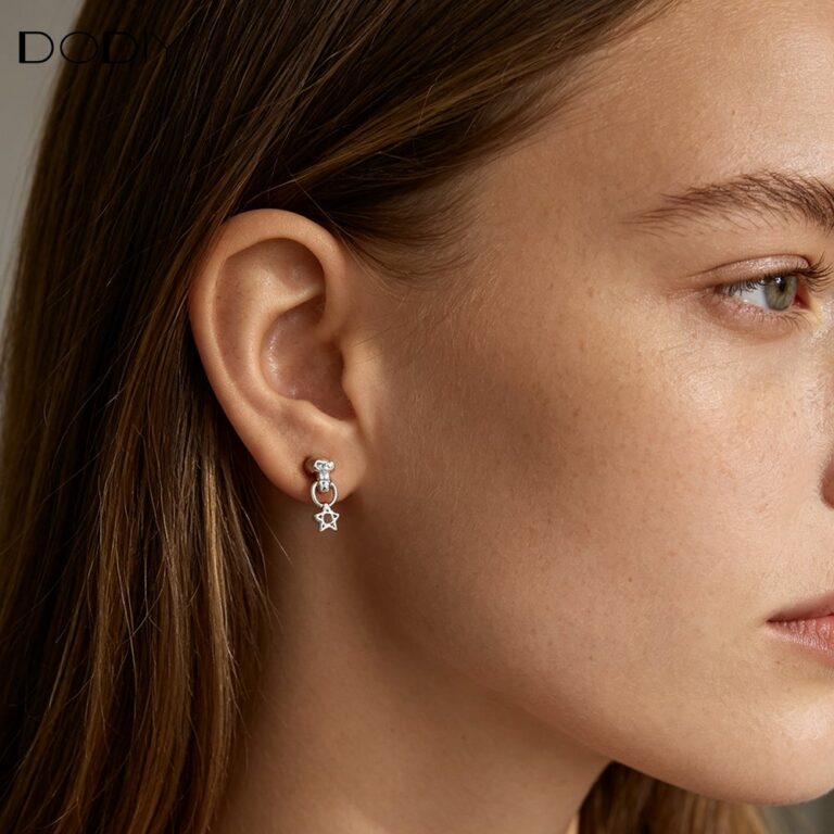 Fashion jewelry Brass Skull and Heart Drop Earrings