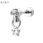Fashion jewelry Brass Skull and Heart Drop Earrings