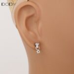 Fashion jewelry Brass Skull and Heart Drop Earrings