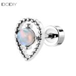 Fashion jewelry Brass Moonstone stud earrings