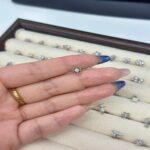 Fashion jewelry Brass Moonstone stud earrings