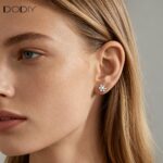 Fashion jewelry Brass Floral Zircon Stud Earrings