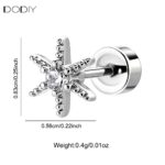 Fashion jewelry Brass Six-pointed star stud earrings