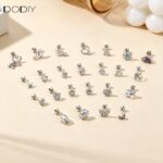 Fashion jewelry Brass Turquoise flower stud earrings
