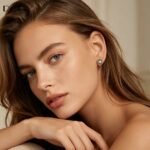 Fashion jewelry Brass Moonstone stud earrings