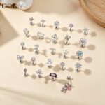 Fashion jewelry Brass Turquoise flower stud earrings