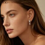 Fashion jewelry Brass Skull and Heart Drop Earrings