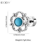 Fashion jewelry Brass Turquoise flower stud earrings
