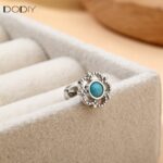 Fashion jewelry Brass Turquoise flower stud earrings