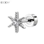 Fashion jewelry Brass Six-pointed star stud earrings