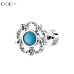 Fashion jewelry Brass Turquoise flower stud earrings