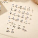 Fashion jewelry Brass Moonstone stud earrings