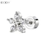Fashion jewelry Brass zircon Five-pointed star women earrings