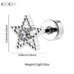 Fashion jewelry Brass zircon Five-pointed star women earrings