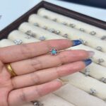 Fashion jewelry Brass Turquoise flower stud earrings
