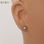 Fashion jewelry Brass Moonstone stud earrings