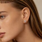 Fashion jewelry Brass Six-pointed star stud earrings