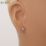 Fashion jewelry Brass zircon Five-pointed star women earrings