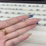 Fashion jewelry Brass zircon Five-pointed star women earrings
