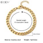 Starter Kits DIY Cuban Blank Chain | Waterproof 316L Stainless Steel Gold Base Chain for Charm Bracelet, Anklet & Necklace