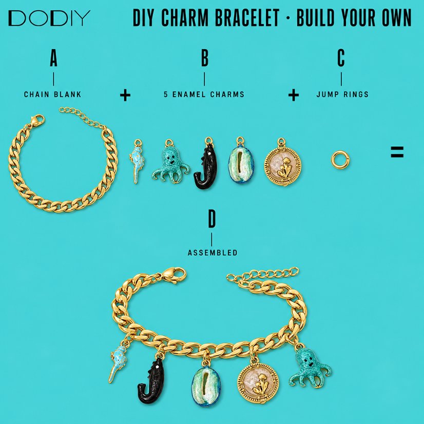 Starter Kits DIY Cuban Blank Chain | Waterproof 316L Stainless Steel Gold Base Chain for Charm Bracelet, Anklet & Necklace
