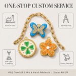 Charms DODY Floral Enamel Charms | 316L Stainless Steel 18K PVD Gold DIY Jewelry Pendants