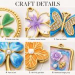 Charms DODY Floral Enamel Charms | 316L Stainless Steel 18K PVD Gold DIY Jewelry Pendants