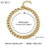 Starter Kits DIY Cuban Blank Chain | Waterproof 316L Stainless Steel Gold Base Chain for Charm Bracelet, Anklet & Necklace