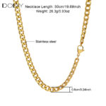 Starter Kits DIY Cuban Blank Chain | Waterproof 316L Stainless Steel Gold Base Chain for Charm Bracelet, Anklet & Necklace