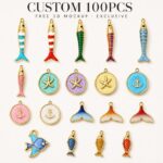 Charms DODY Nautical Ocean Enamel Charms | 316L Stainless Steel 18K PVD Gold DIY Jewelry Charms