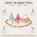 Charms DODY Cute Sea Creature Enamel Charms | 316L Stainless Steel 18K PVD Gold DIY Jewelry Charms