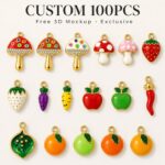 Charms DODY Fruit Vegetable Mushroom Enamel Charms | 316L Stainless Steel 18K PVD Gold DIY Jewelry Charms