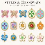 Charms DODY Floral Enamel Charms | 316L Stainless Steel 18K PVD Gold DIY Jewelry Pendants