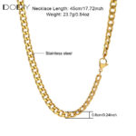 Starter Kits DIY Cuban Blank Chain | Waterproof 316L Stainless Steel Gold Base Chain for Charm Bracelet, Anklet & Necklace