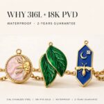 Charms DODY Nature Witchy Enamel Charms | 316L Stainless Steel 18K PVD Gold DIY Jewelry Pendants