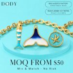 Charms DODY Nautical Ocean Enamel Charms | 316L Stainless Steel 18K PVD Gold DIY Jewelry Charms