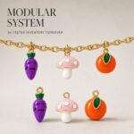 Charms DODY Fruit Vegetable Mushroom Enamel Charms | 316L Stainless Steel 18K PVD Gold DIY Jewelry Charms