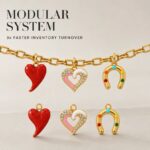 Charms DODY Heart Bow Rainbow Horseshoe Enamel Charms | 316L Stainless Steel 18K PVD Gold DIY Jewelry Charms