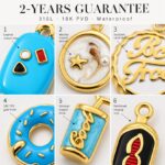 Charms DODY Cowboy Boot Donut Drink Suitcase Enamel Charms | 316L Stainless Steel 18K PVD Gold DIY Jewelry Charms