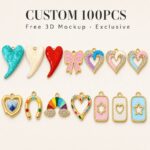 Charms DODY Heart Bow Rainbow Horseshoe Enamel Charms | 316L Stainless Steel 18K PVD Gold DIY Jewelry Charms