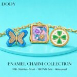 Charms DODY Floral Enamel Charms | 316L Stainless Steel 18K PVD Gold DIY Jewelry Pendants